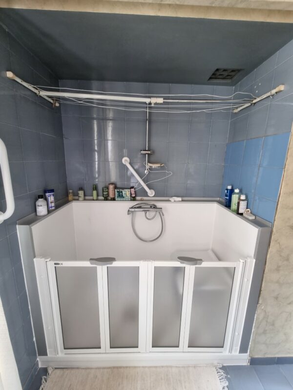 Paroi de douche accessible aux auxiliaires de vie (Versailles, Yvelines)